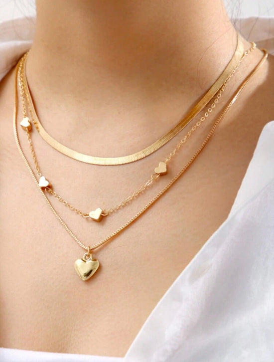 Heart 3 piece necklace