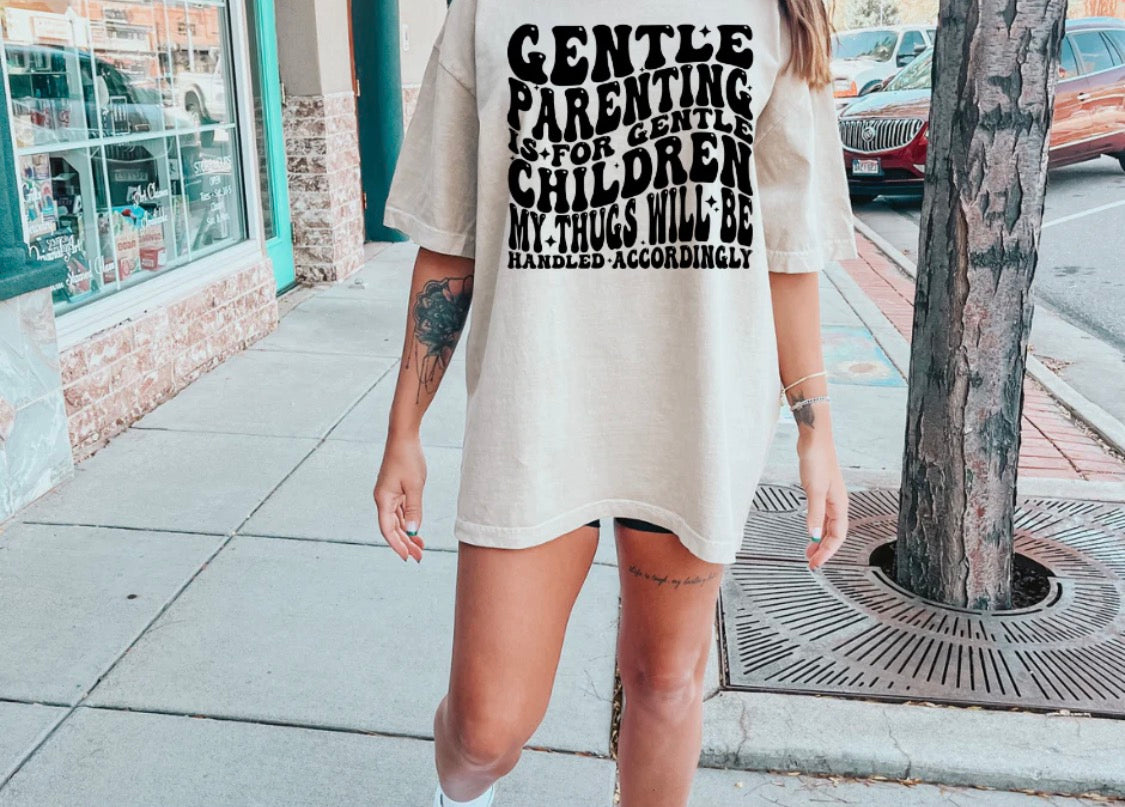 Gentle parenting screen print transfer