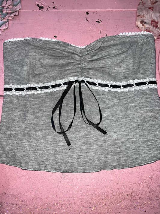 Grey and black tube top (m)