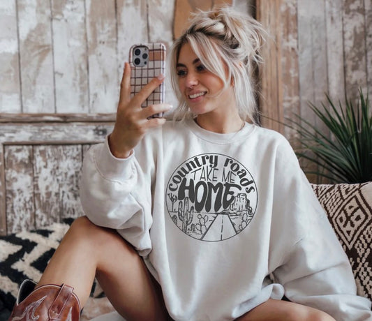 Country road screen print transfer