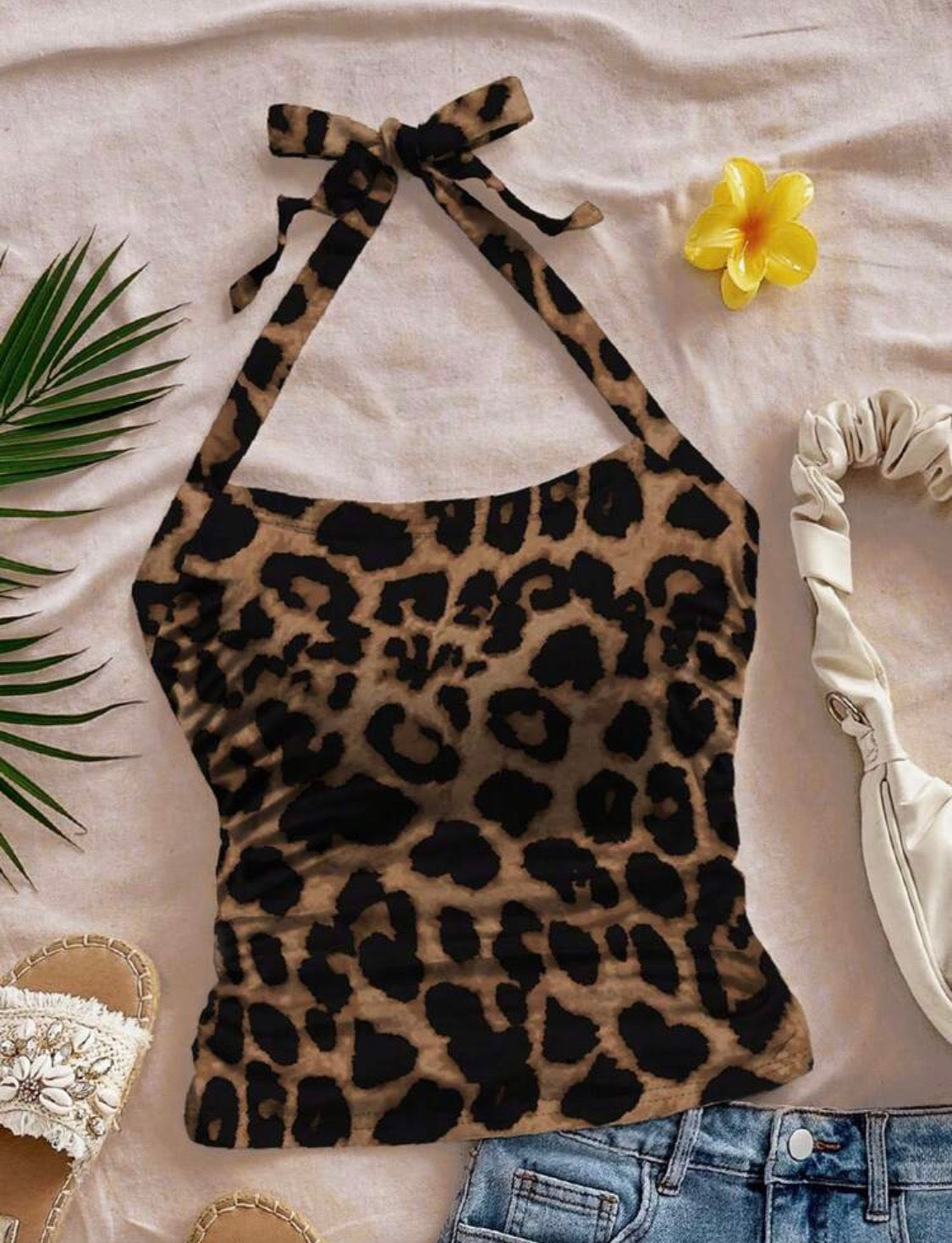 Cheetah halter top (XL)