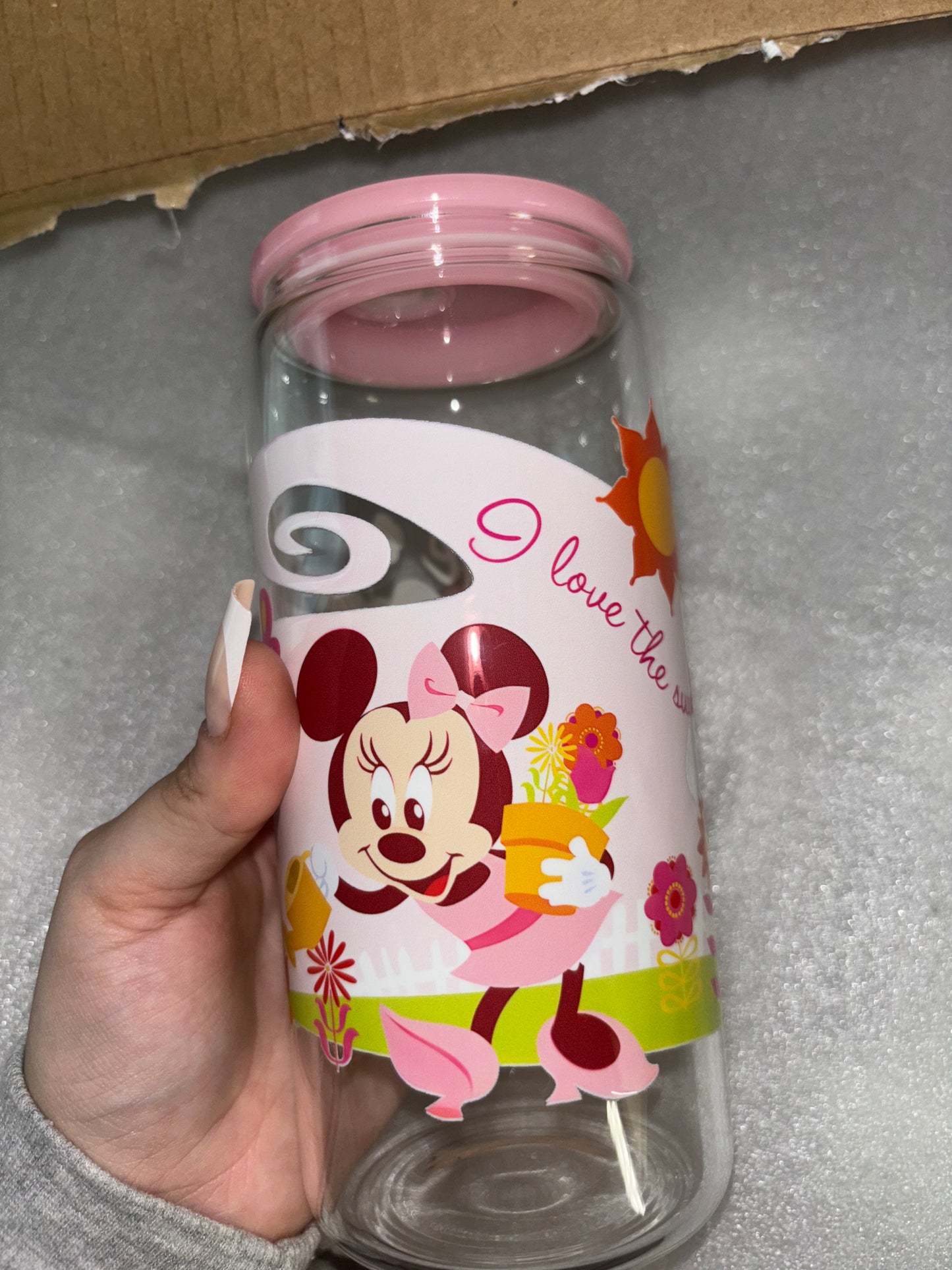 BIG MINNIE CUP WITH COLOR LID