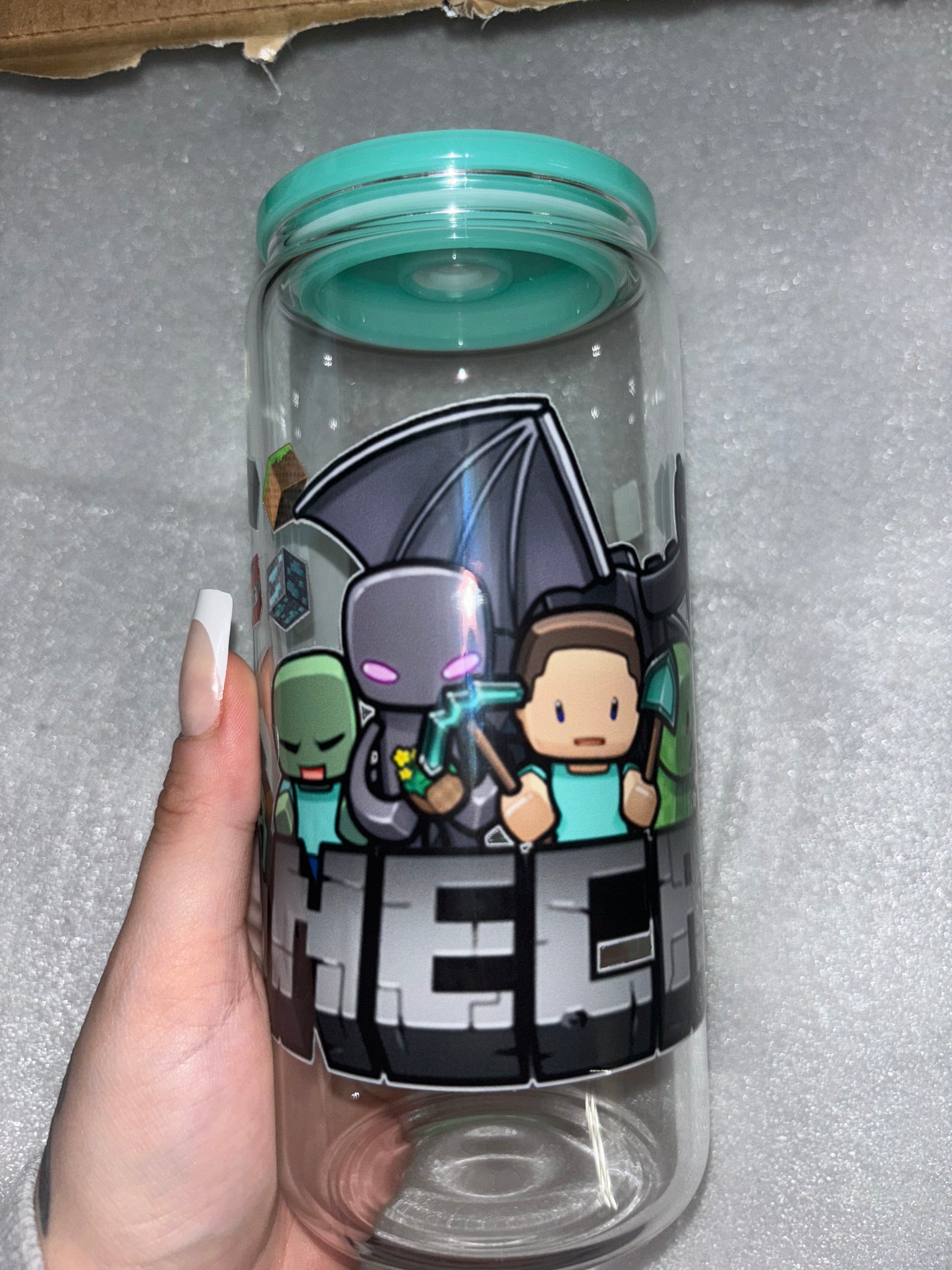 BIG MINECRAFT CUP WITH COLOR LID