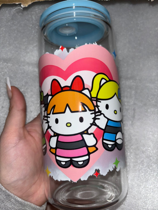 BIG HK POWERPUFF CUP WITH COLOR LID