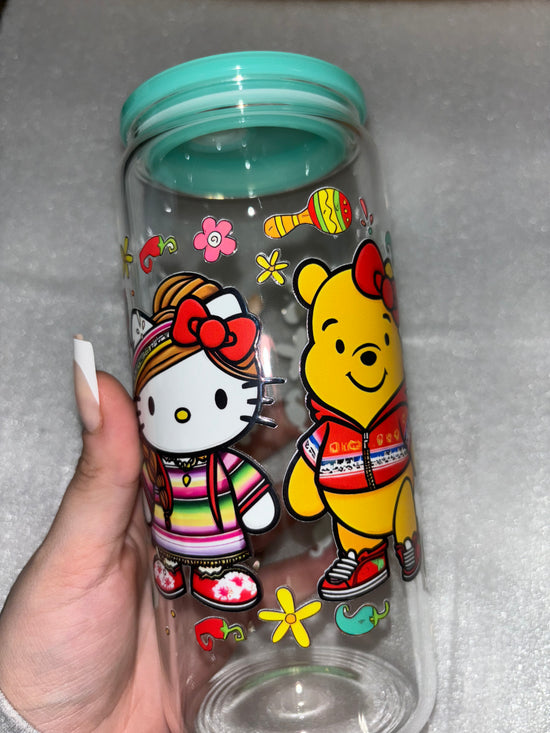 POOH AND HK BIG CUP WITHCOLOR LID