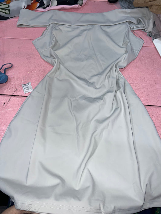 Grey off shoulder dress (L)