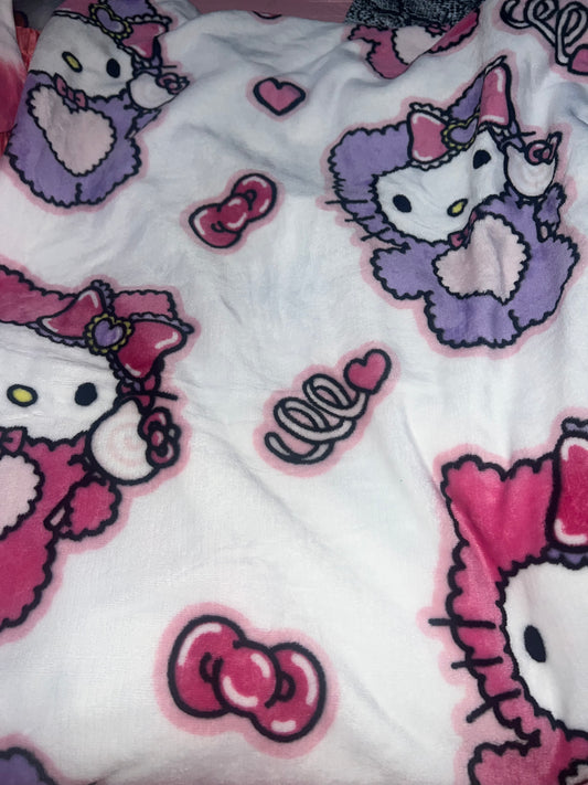 Pink and purple hk throw blanket