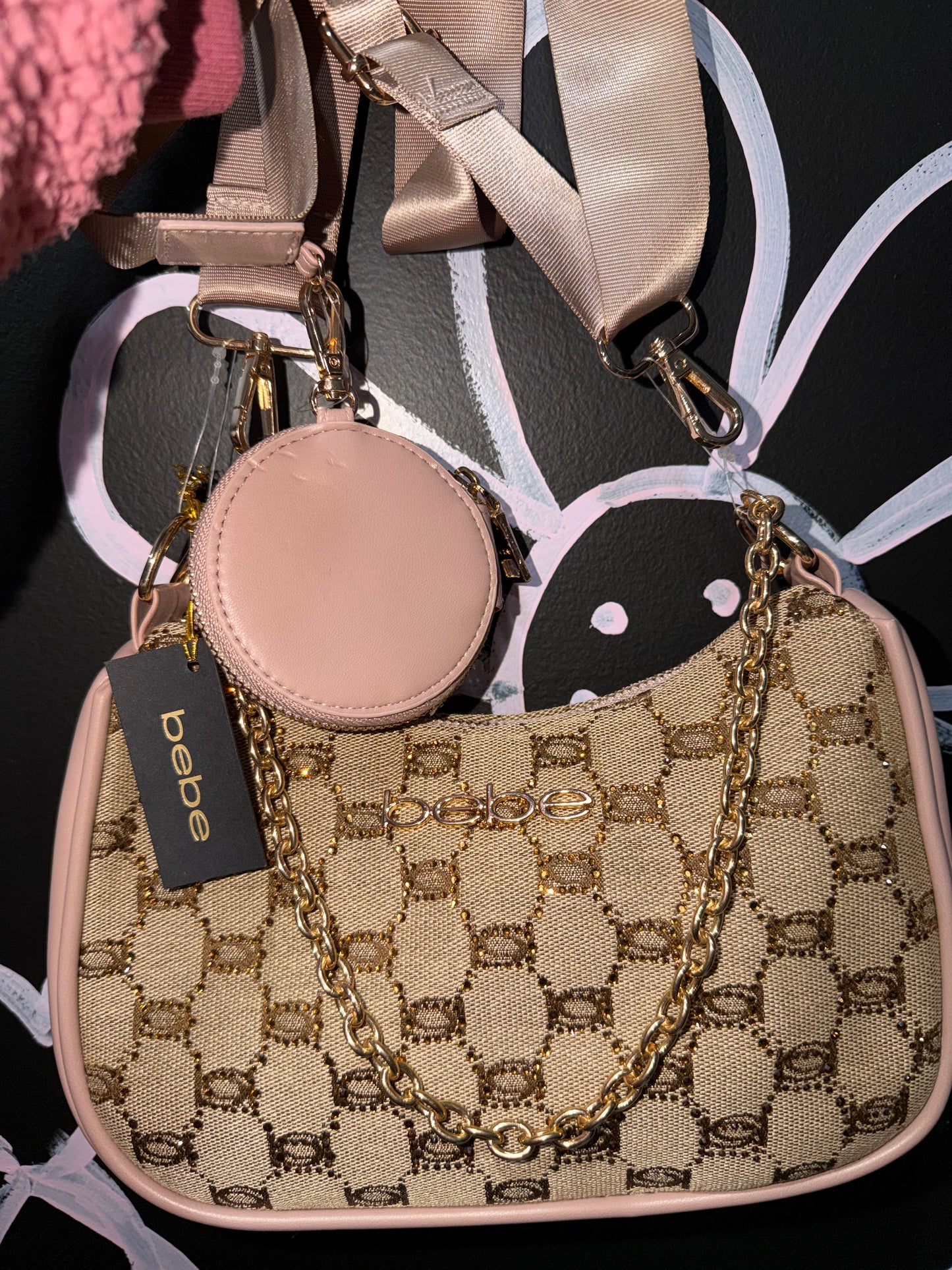 Bebe rhinestone cross body bag