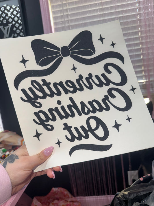 Currently crashing out screen print transfer