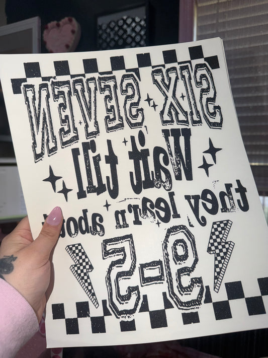 67 screen print transfer