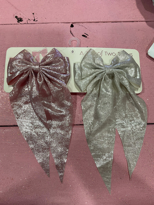 2 pcs glitter bows