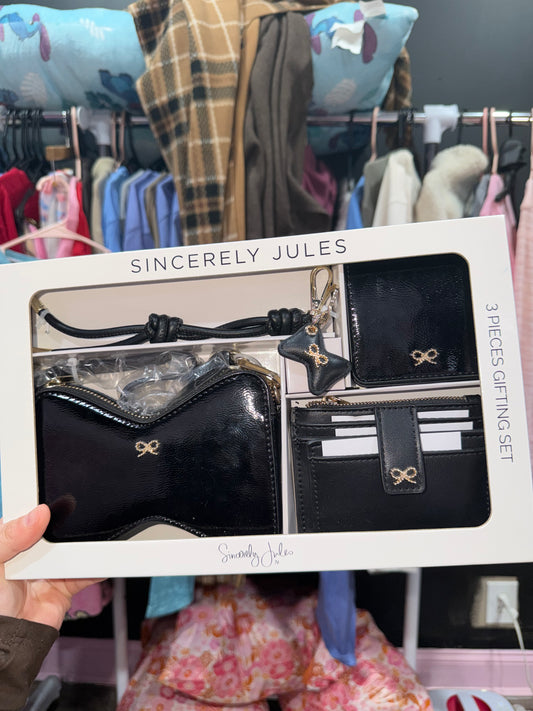 3 piece purse set with wallet purse mirror and keychain