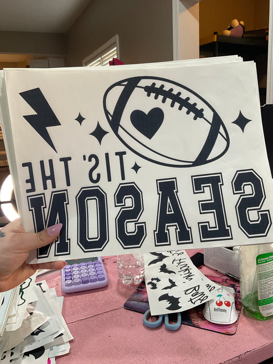 Football season screen print transfer