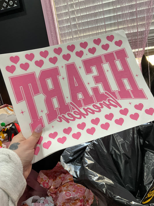 Heart breaker screen print transfer