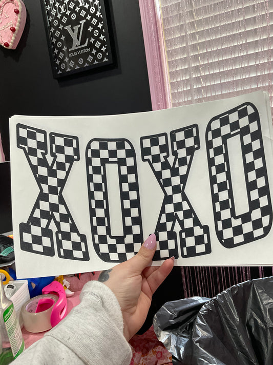 Xoxo screen print transfer