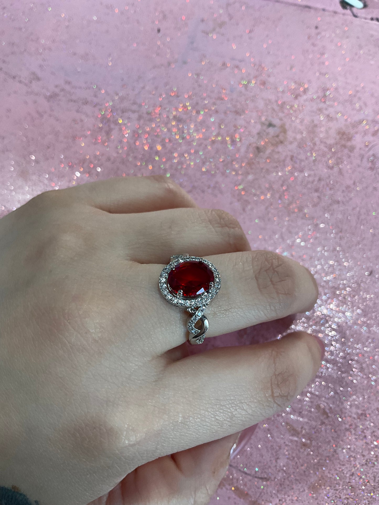 Red chunky ring