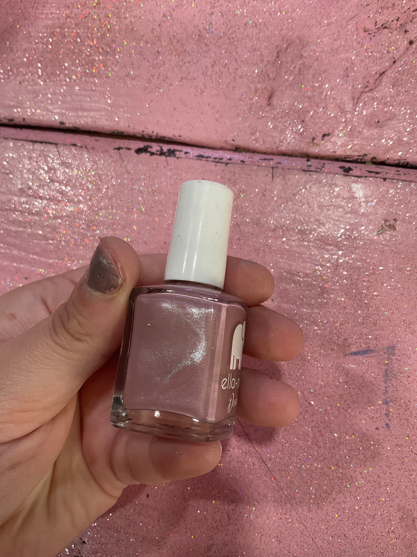 Brown glitter nail polish