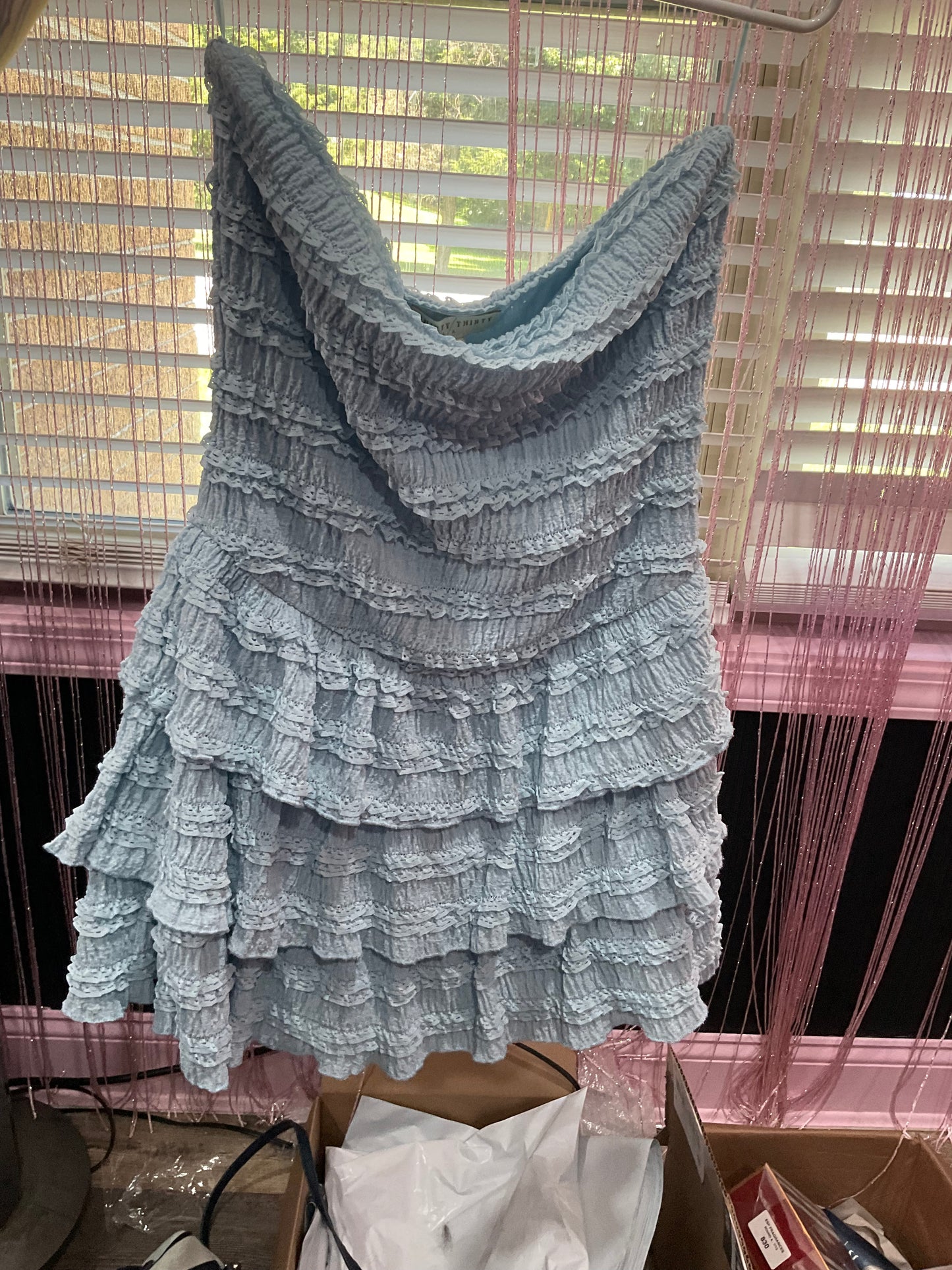 Blue ruffle dress (Xl)