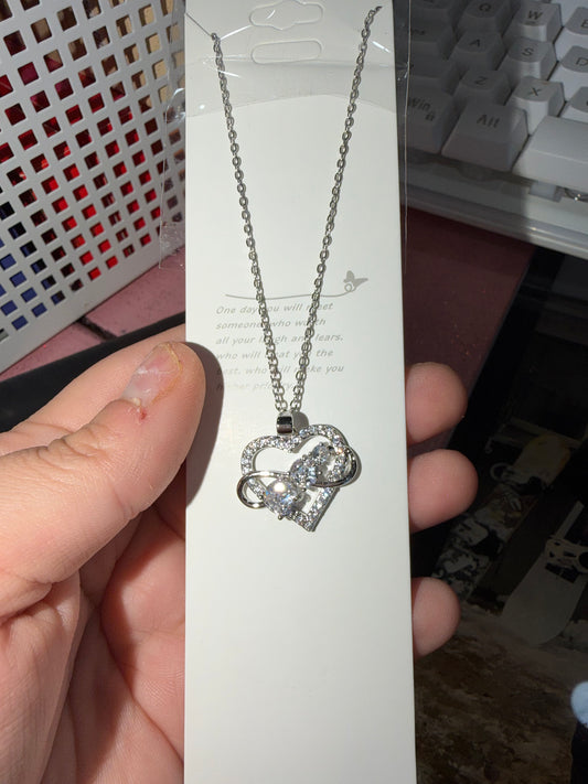 Heart with infinity sign inside necklace