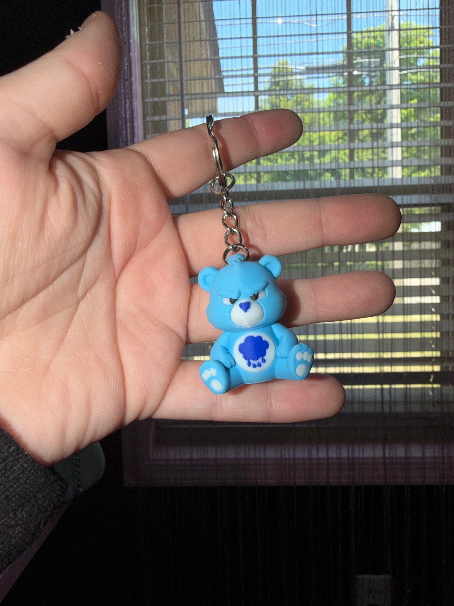 Grumpy care bear keychain