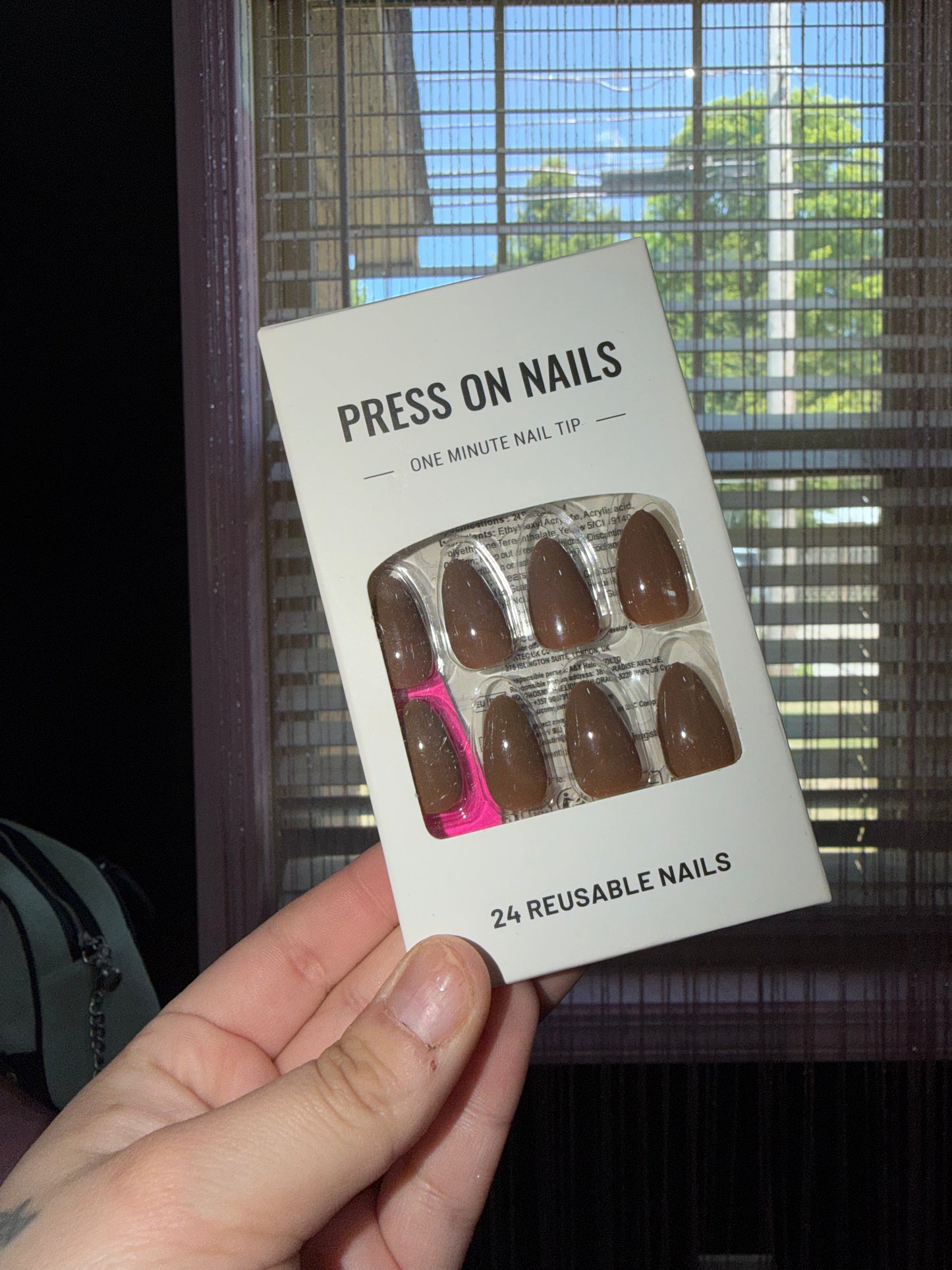 Brown press on nails