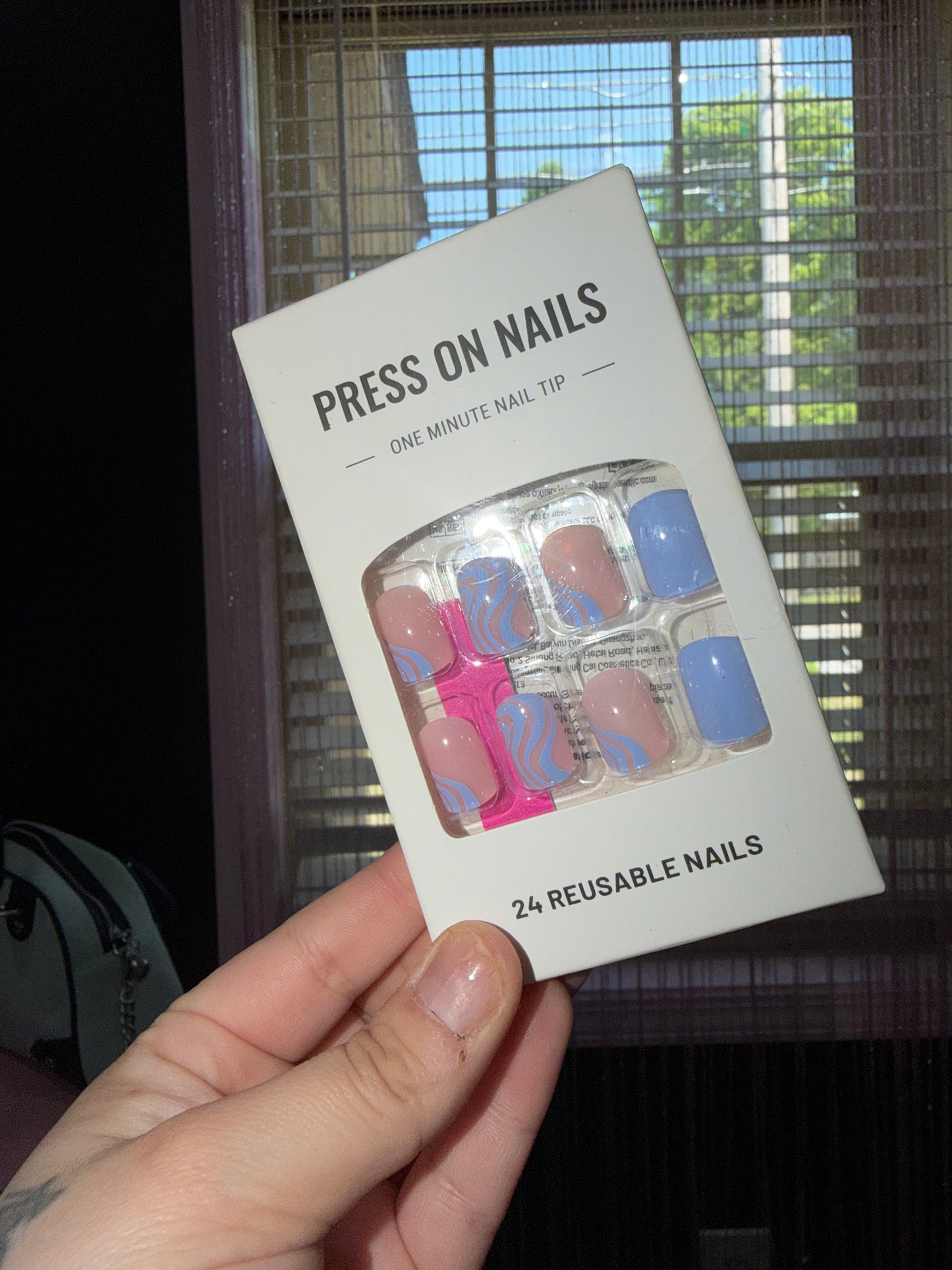 Blue press on nails
