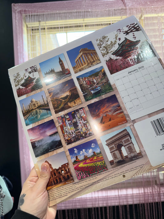 Travel theme calendar
