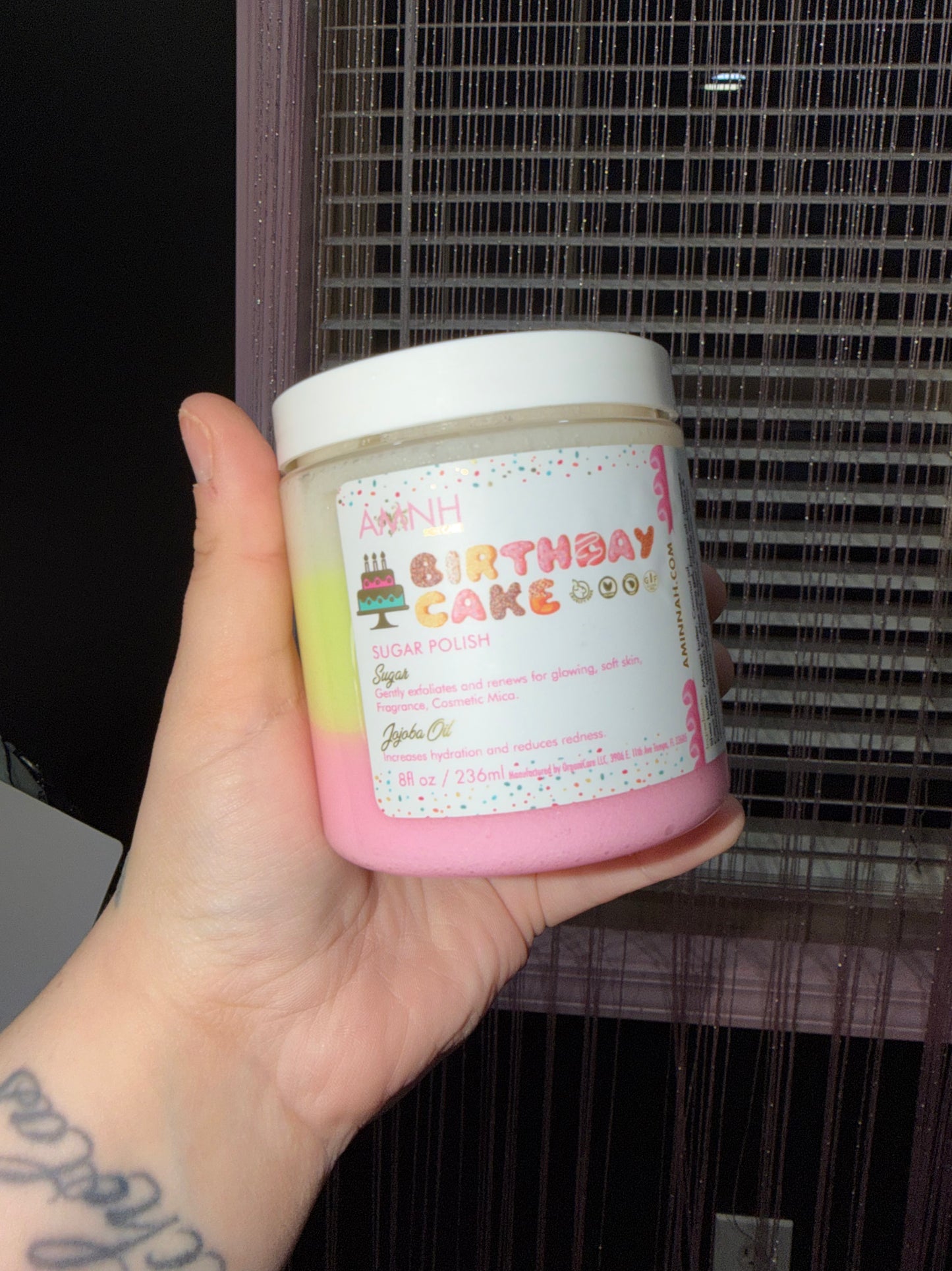 Birthday cake sugar scrub