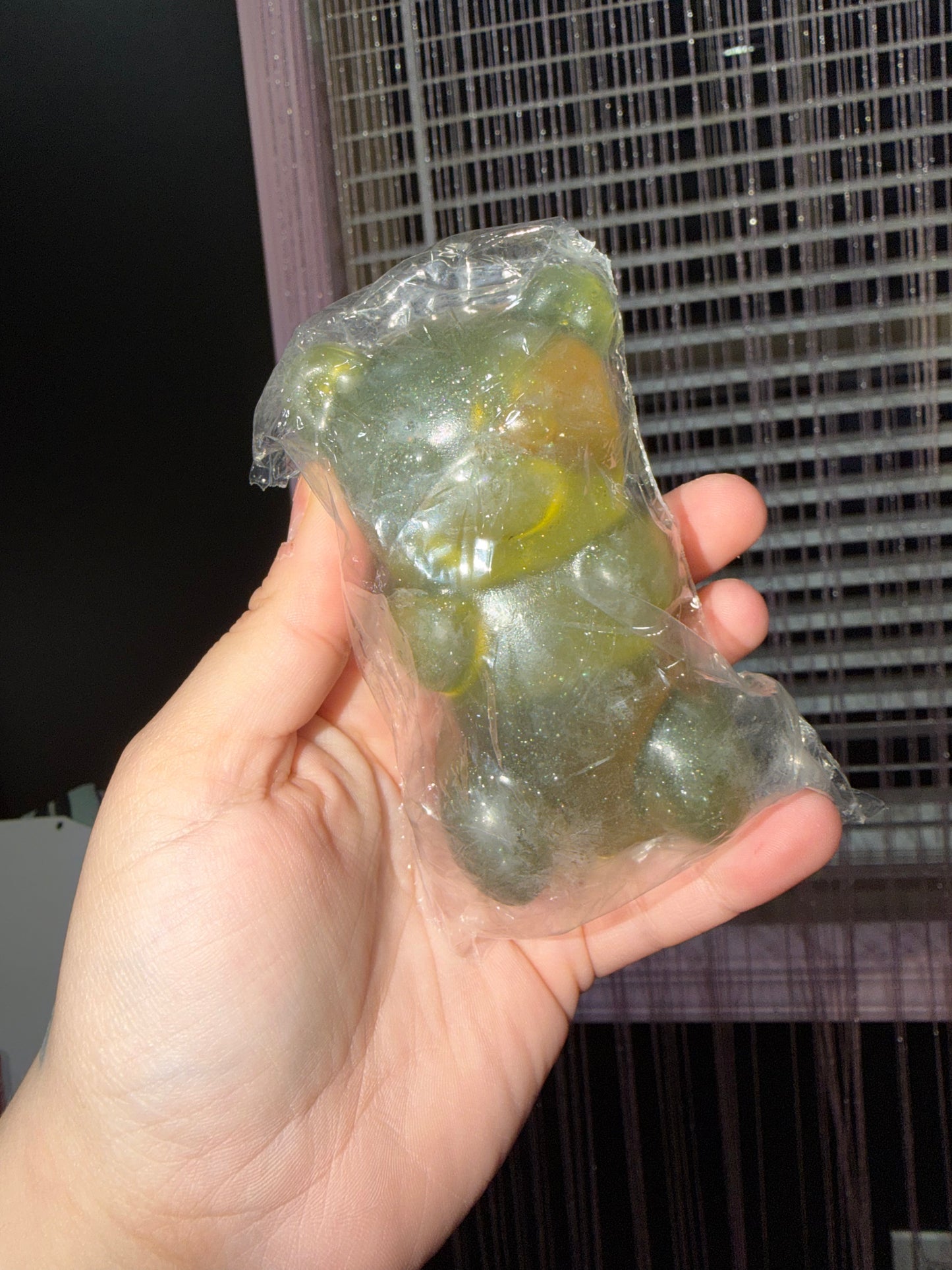 Green apple gummy bear soap