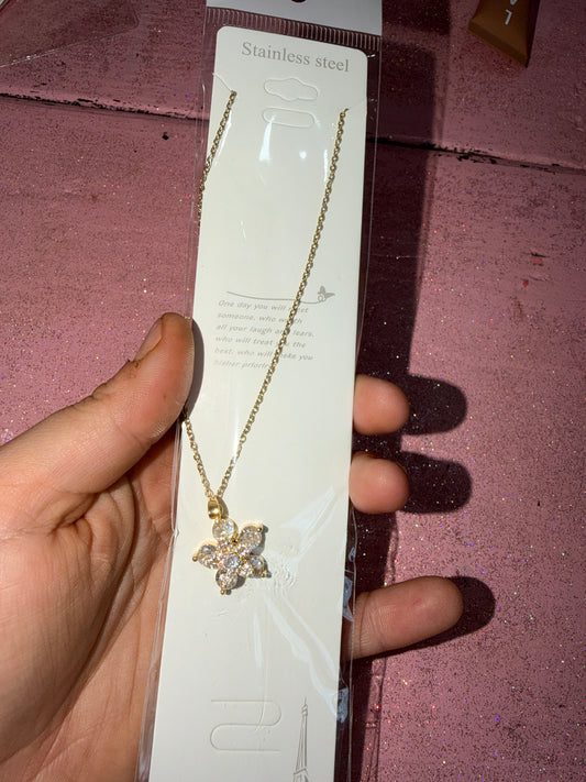Fidget spinner flower necklace