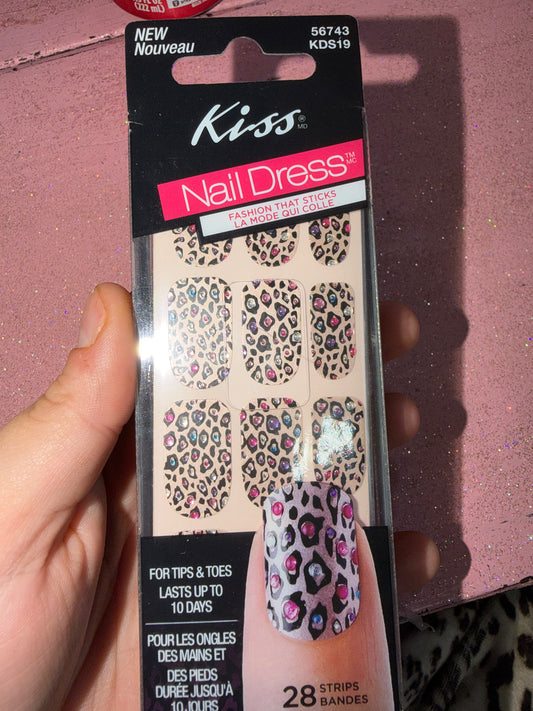 Nail dress colorful cheetah
