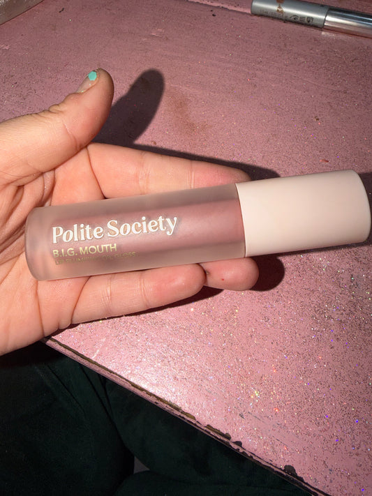 Polite society lip plumper shade “sweet talker”