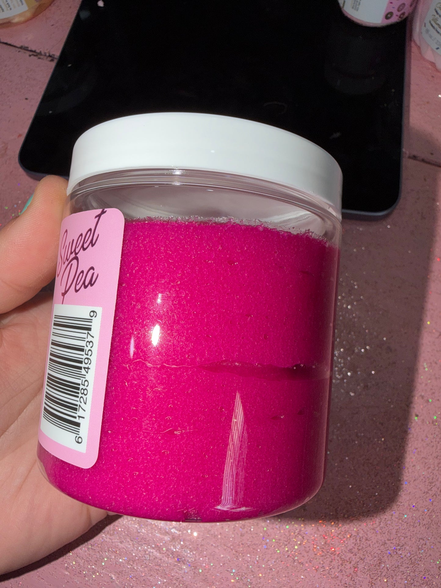 Sweet pea sugar scrub