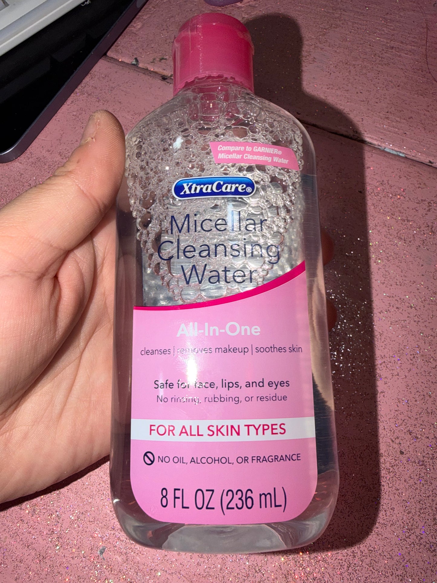 Micellar water makeup remover