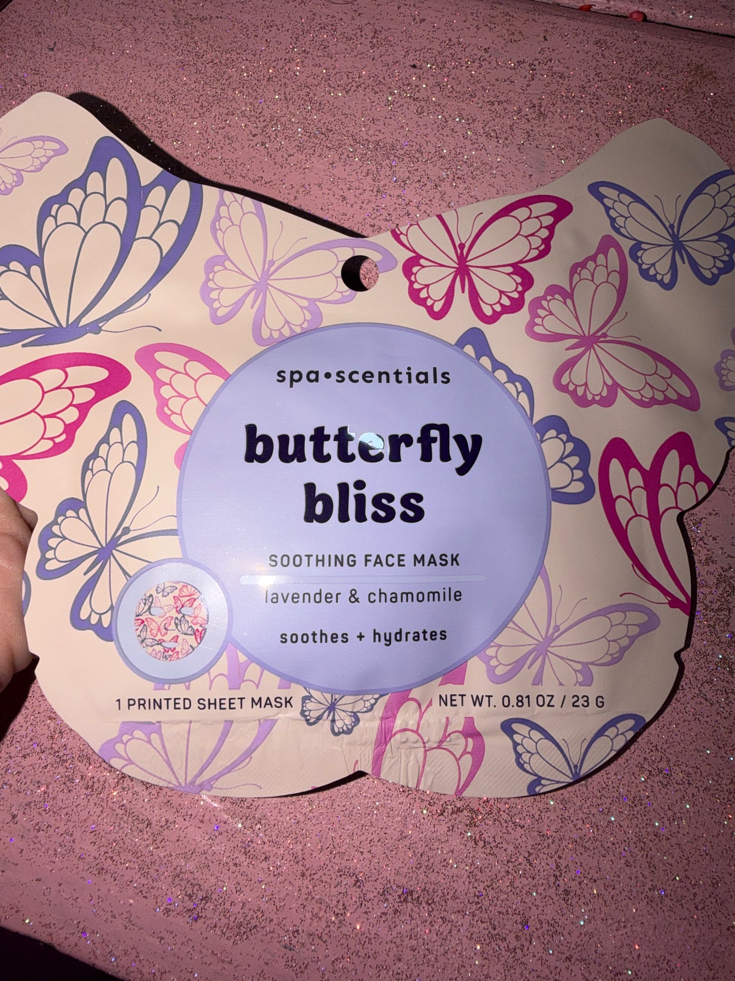 Lavender butterfly face mask