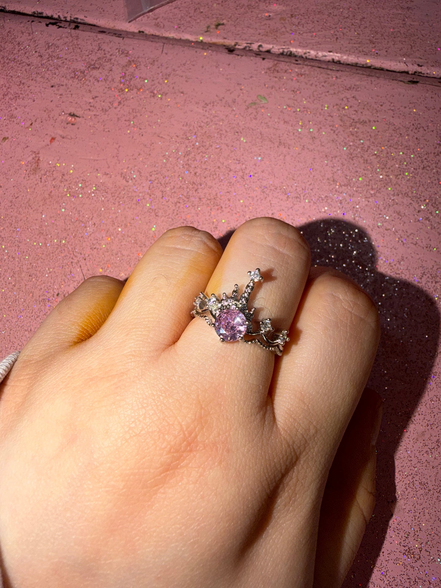 Pink castle ring adjustable