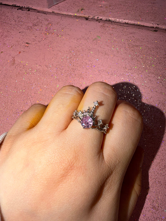 Pink castle ring adjustable
