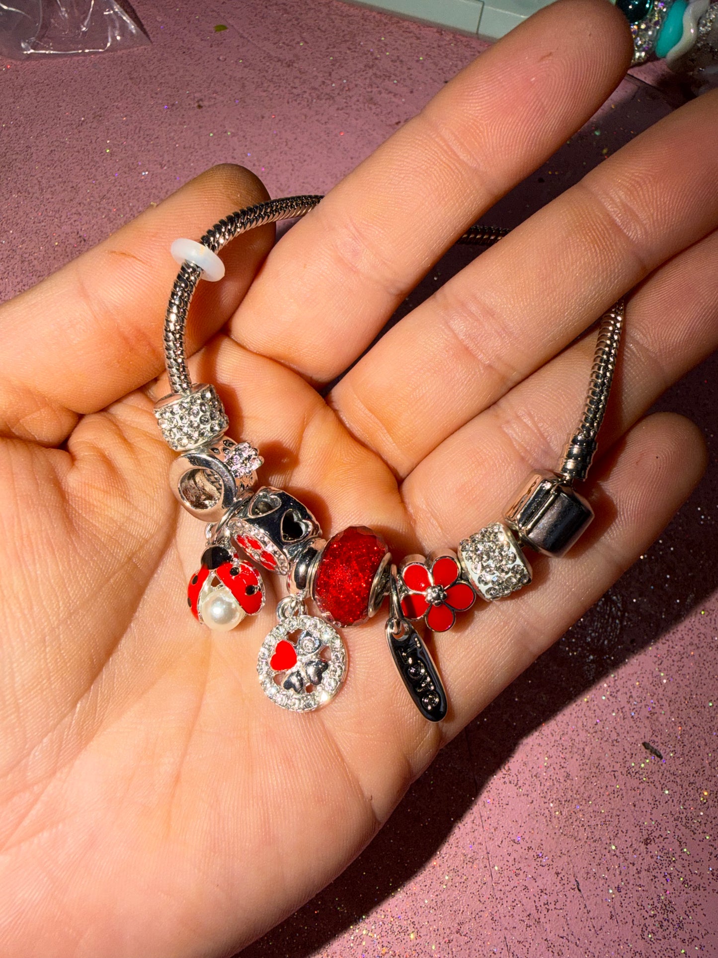 Lady bug charm bracelet
