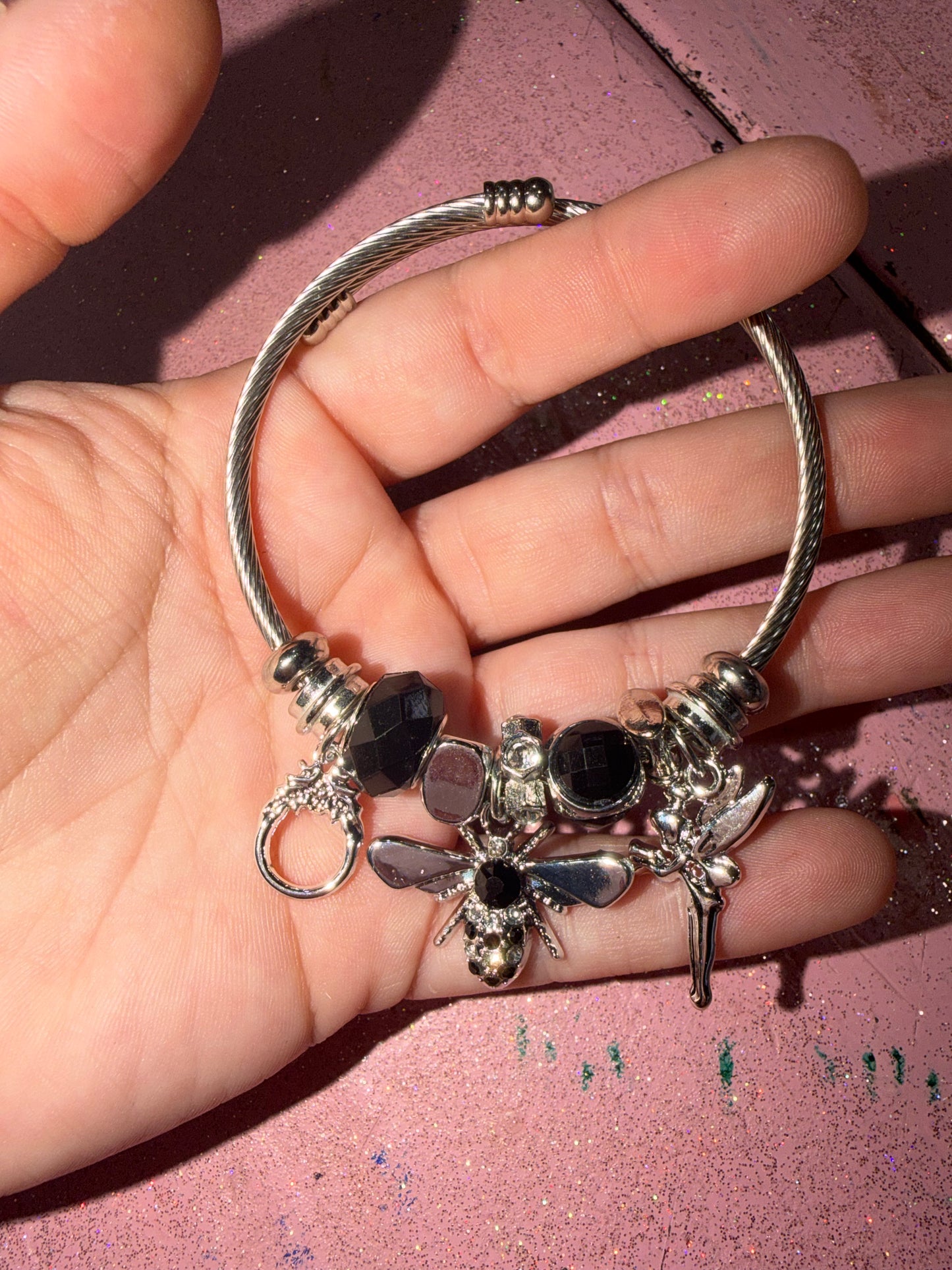 Moth charm bracelet