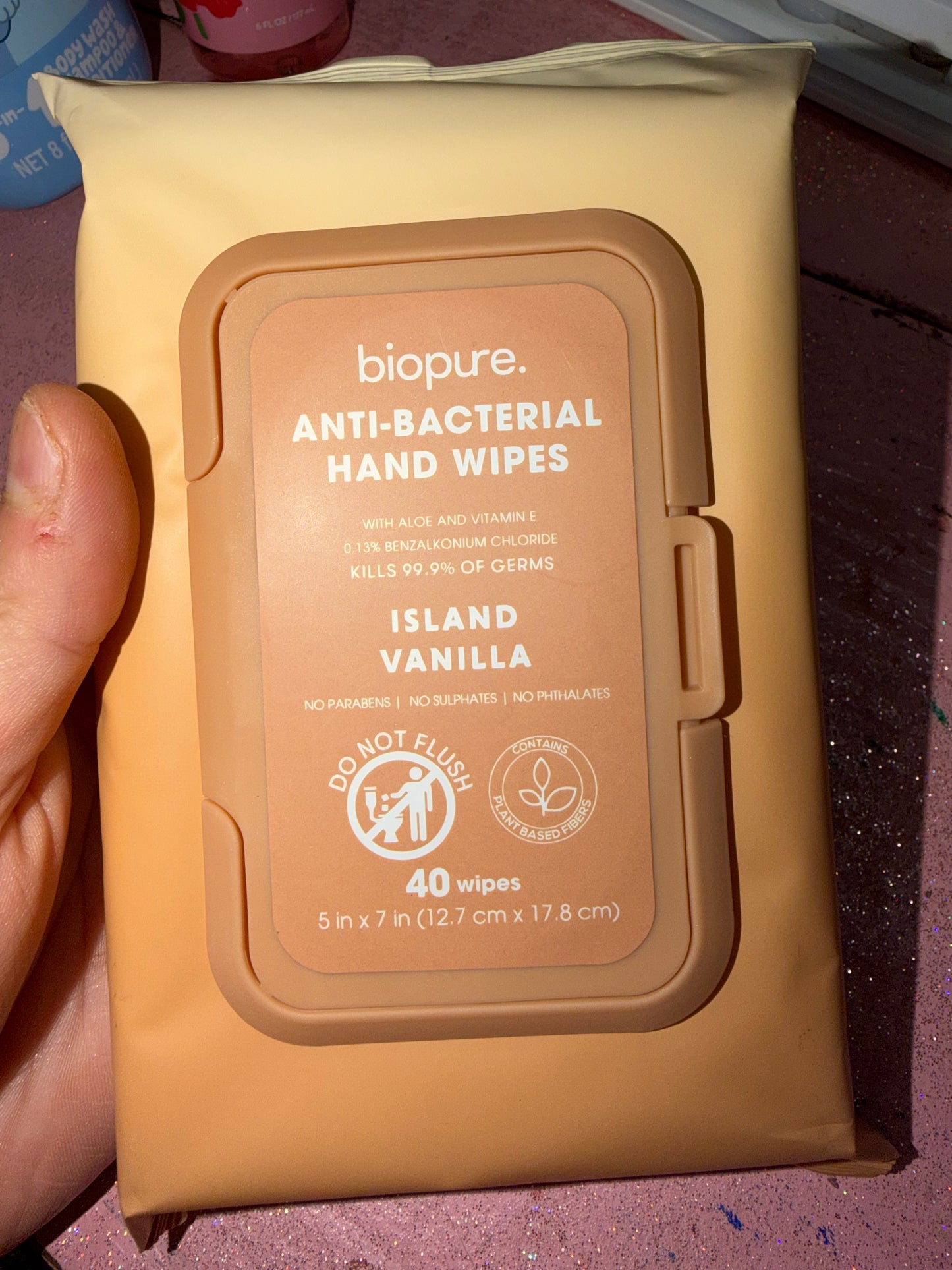 Vanilla hand wipes