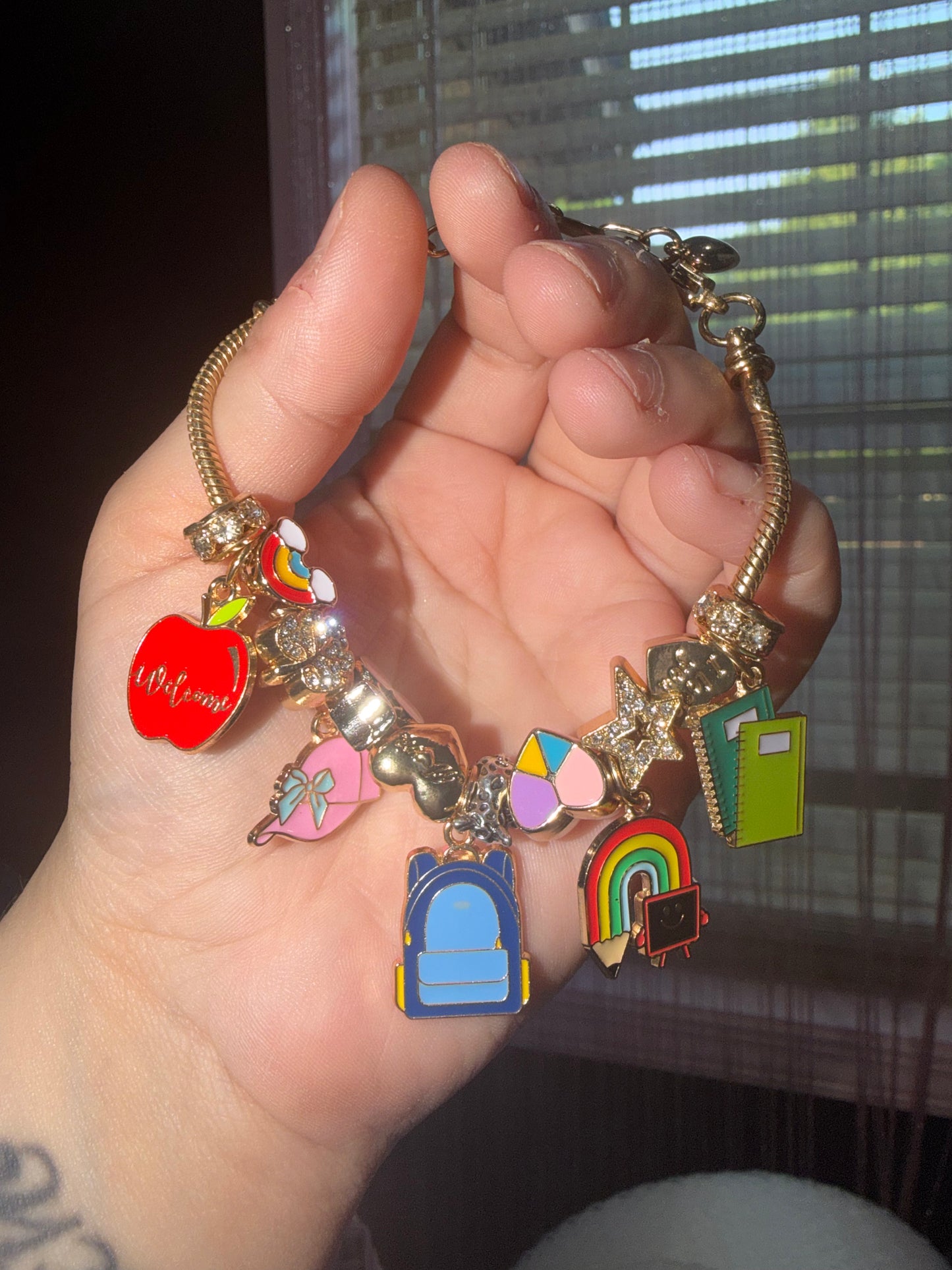 Teacher charm bracelet