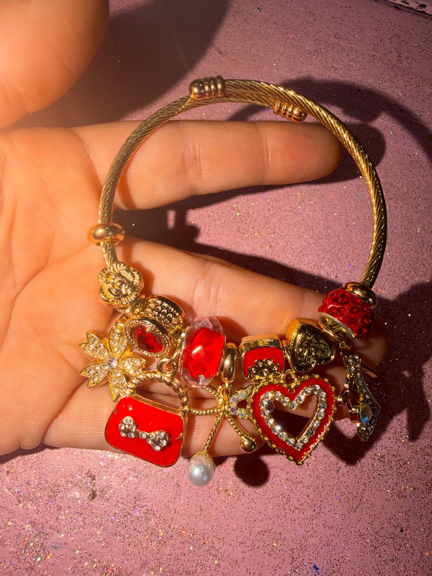 Red charm bracelet