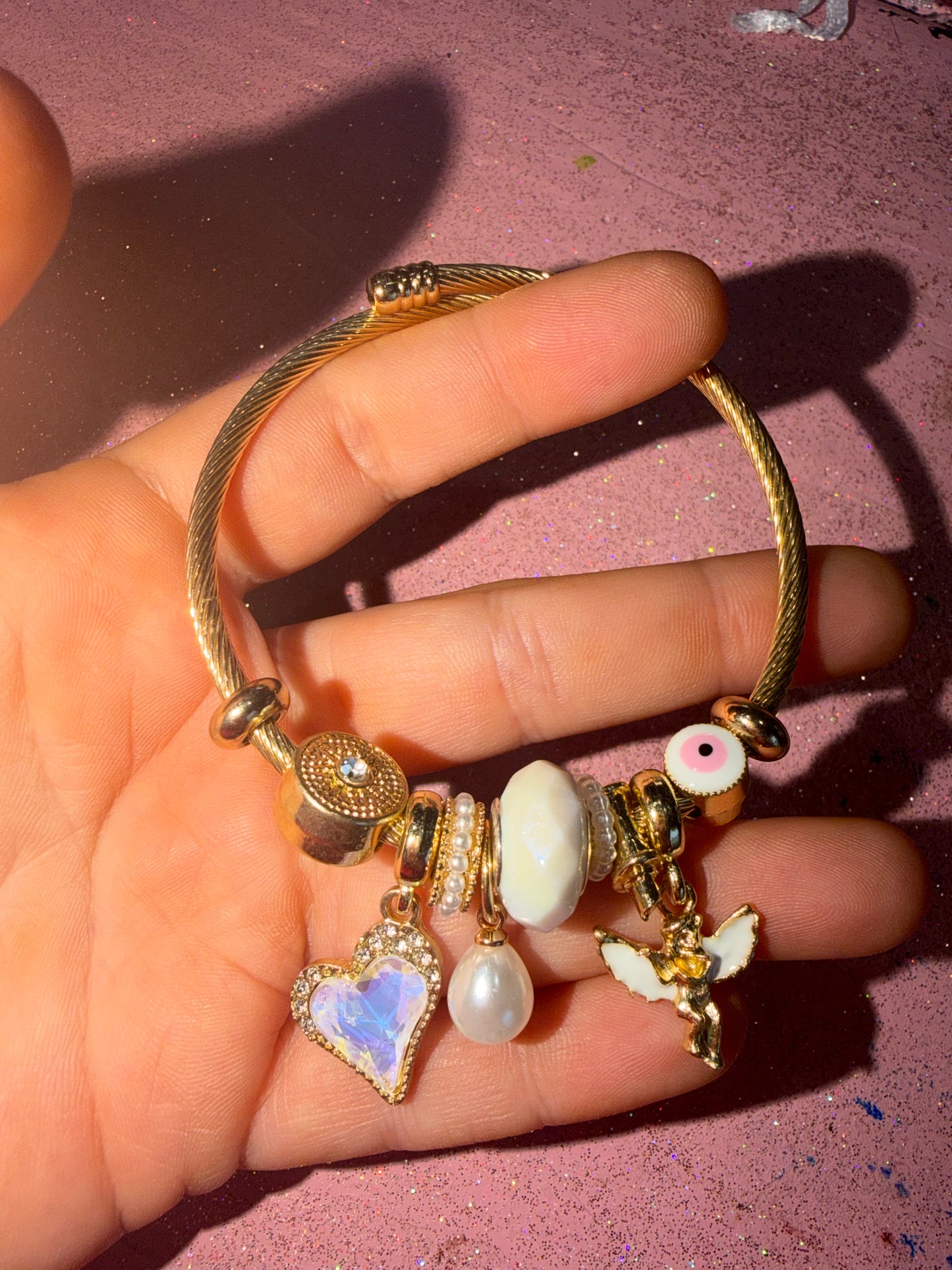 Dainty angel charm bracelet