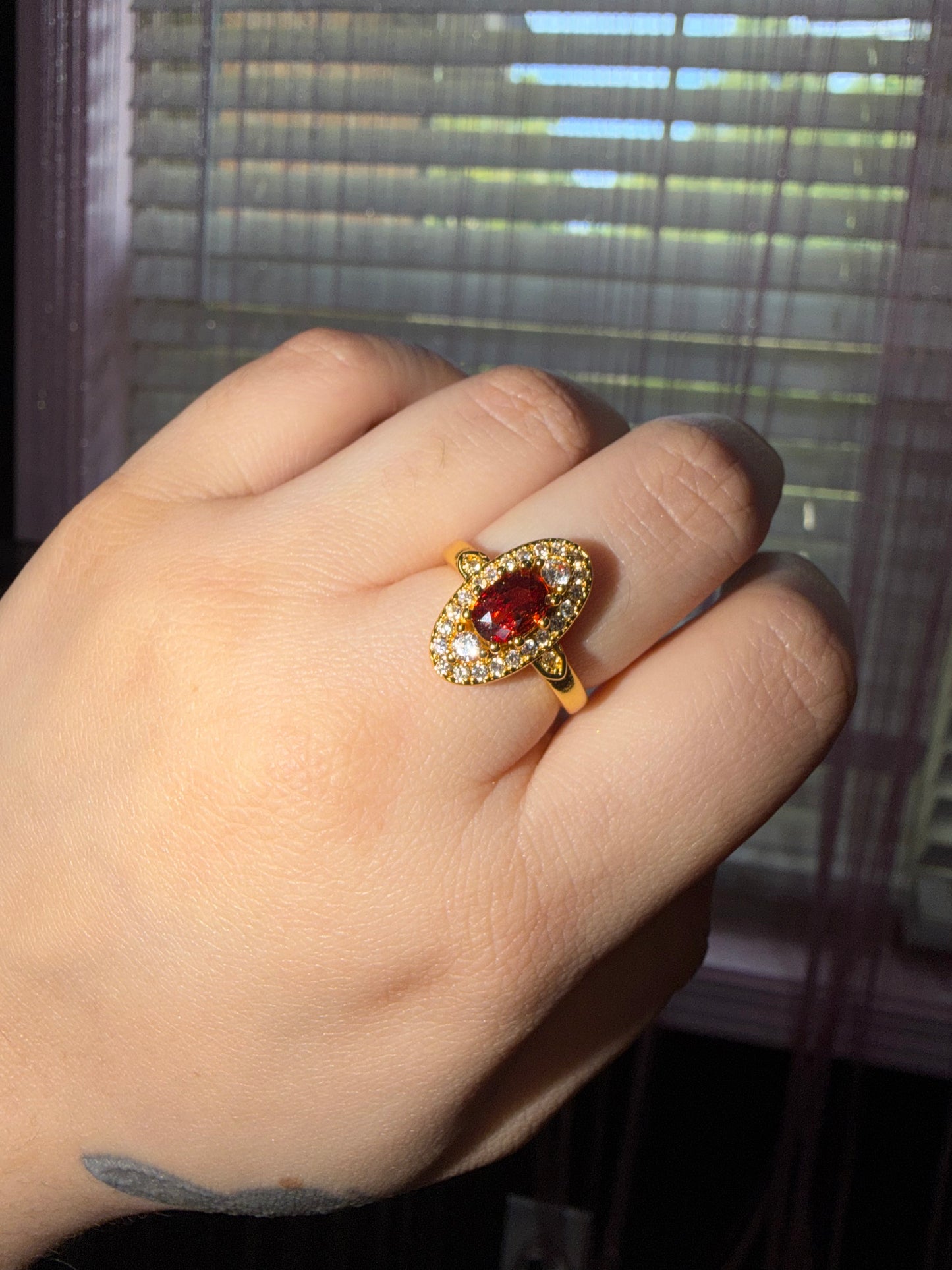 Blood orange adjustable ring