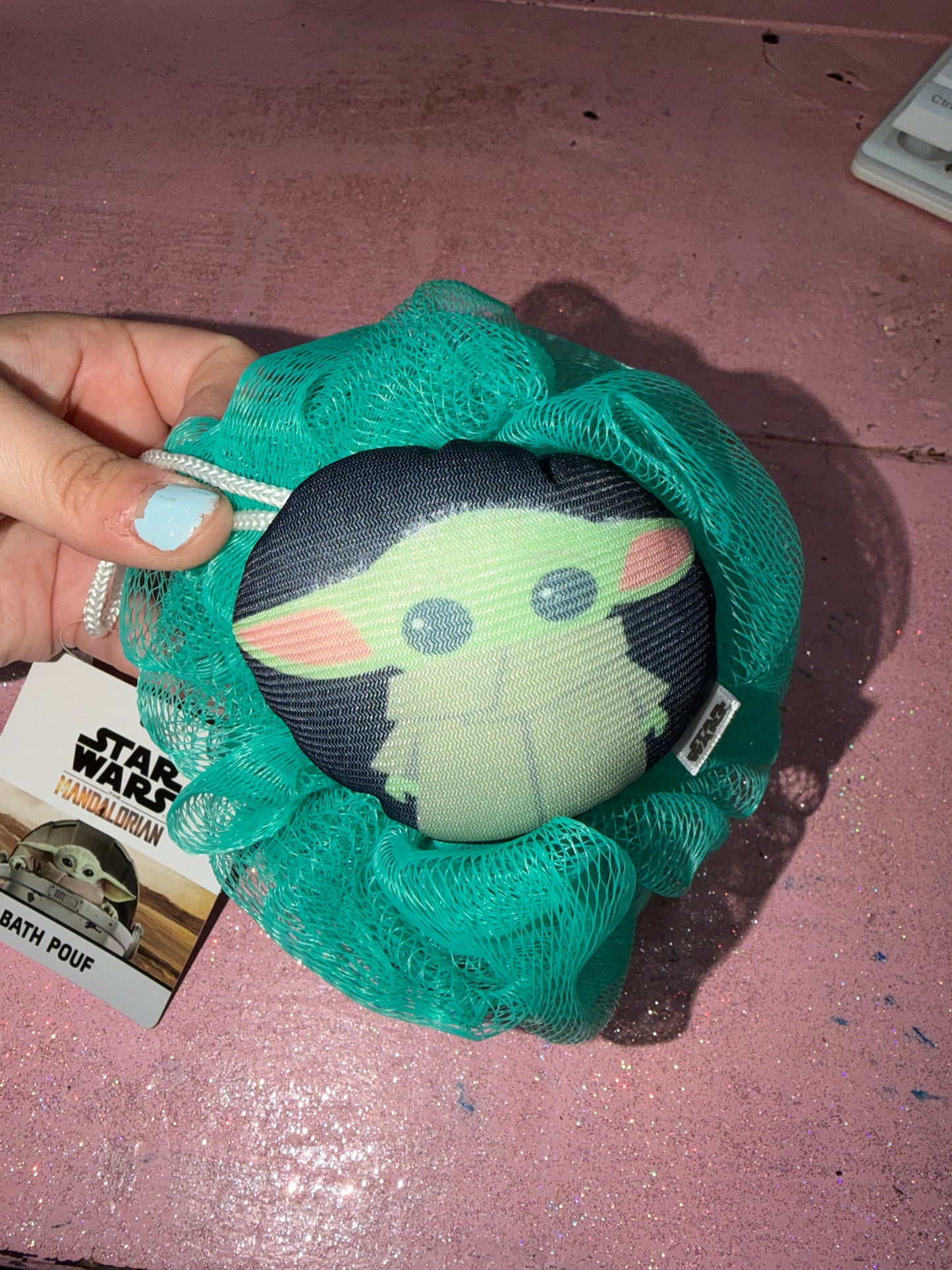 Baby yoda bath sponge