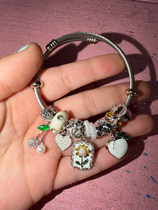 Peach and cherry bracelet