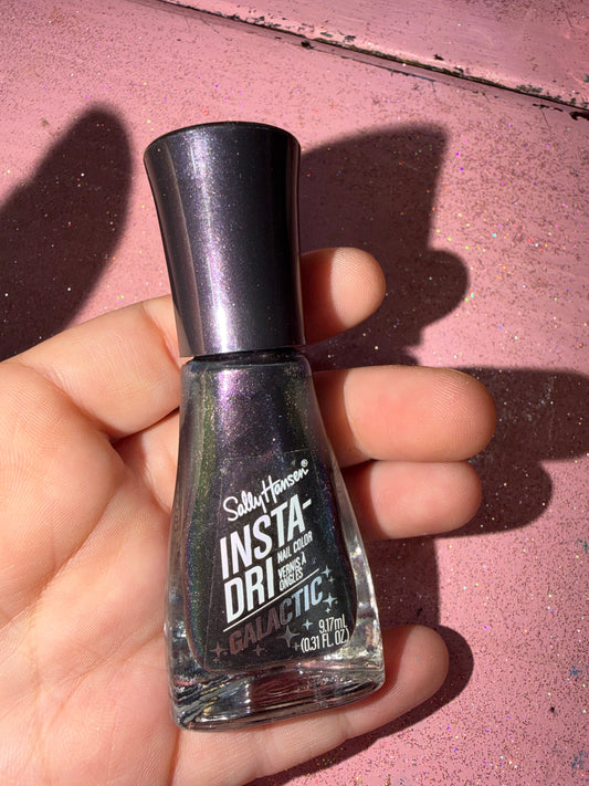 Black galaxy glitter nail polish