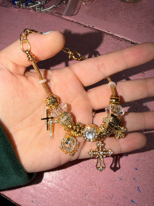 Gold cross bracelet