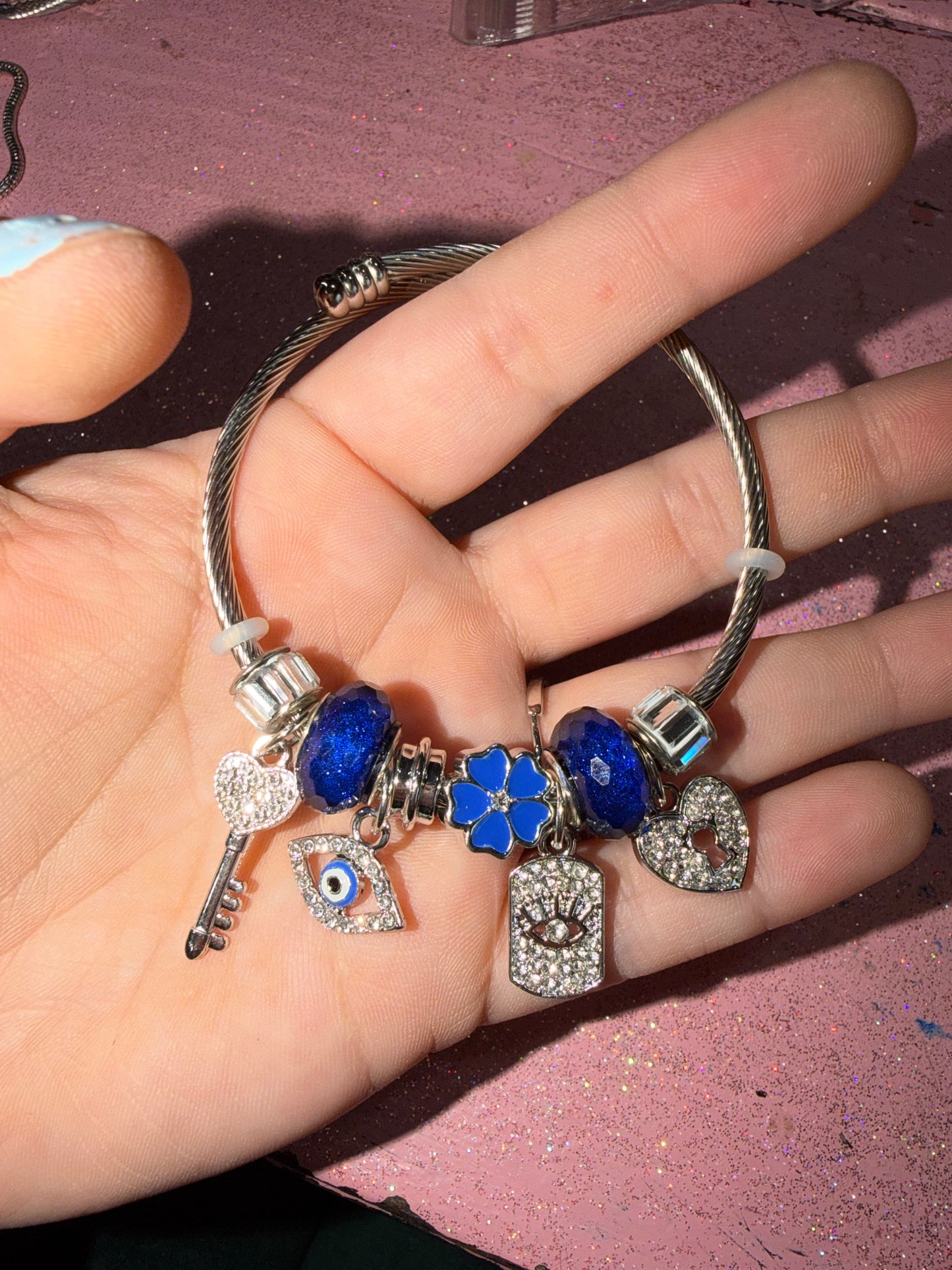 Evil eye with key bracelet