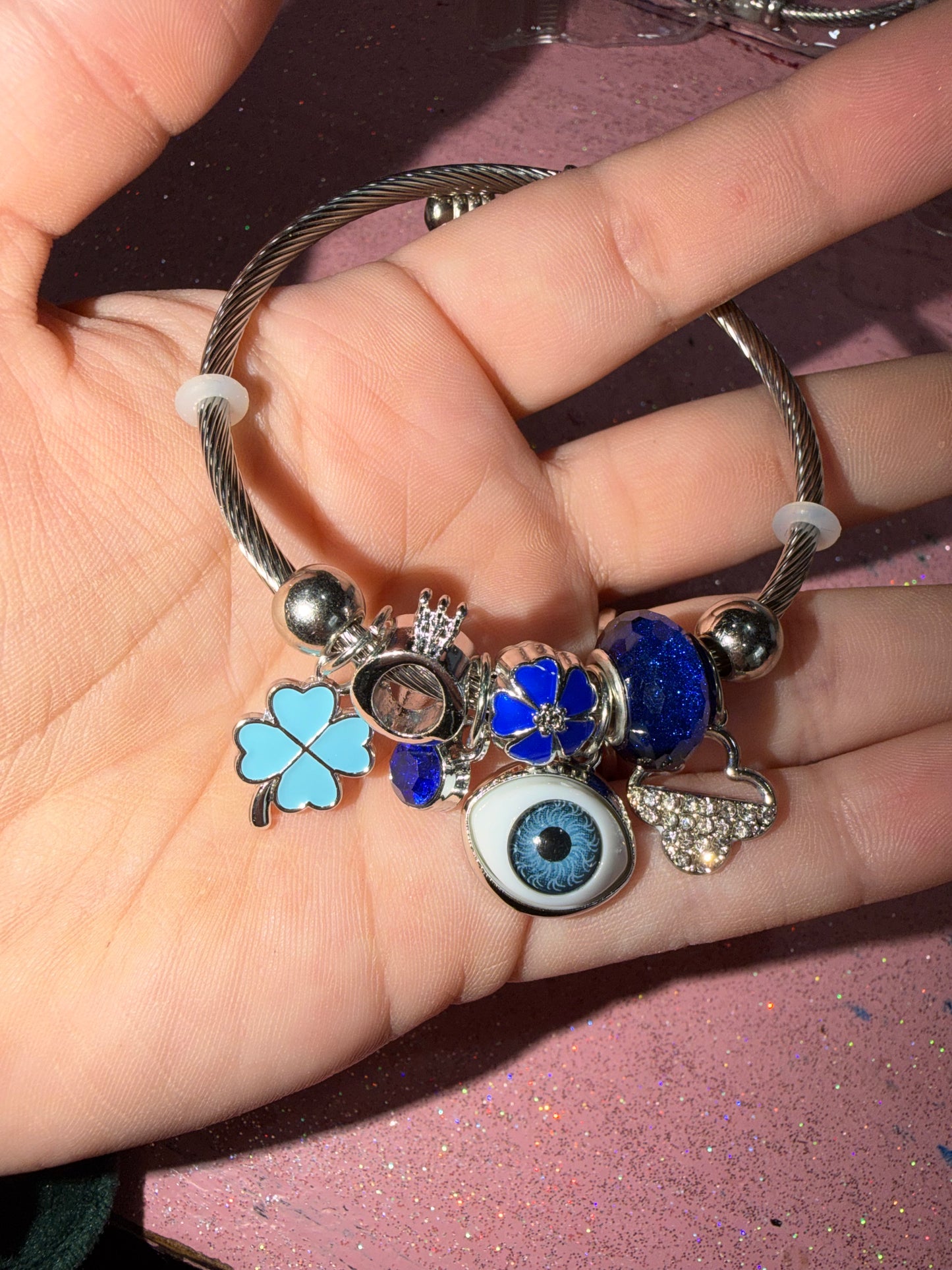Chunky evil eye bracelet
